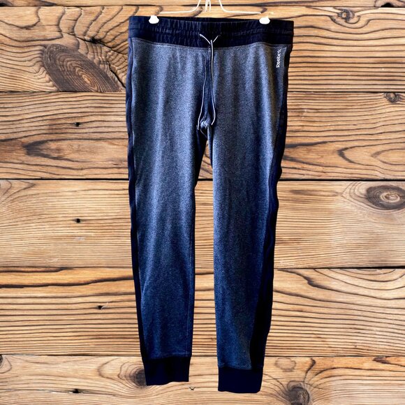 Reebok Gray Jogger Leggings Cotton Stretch Womens Large - Picture 12 of 12